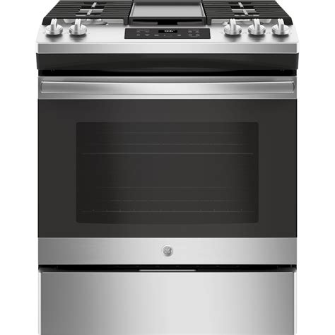 slide in steel gas range open box|slide in gas stove.